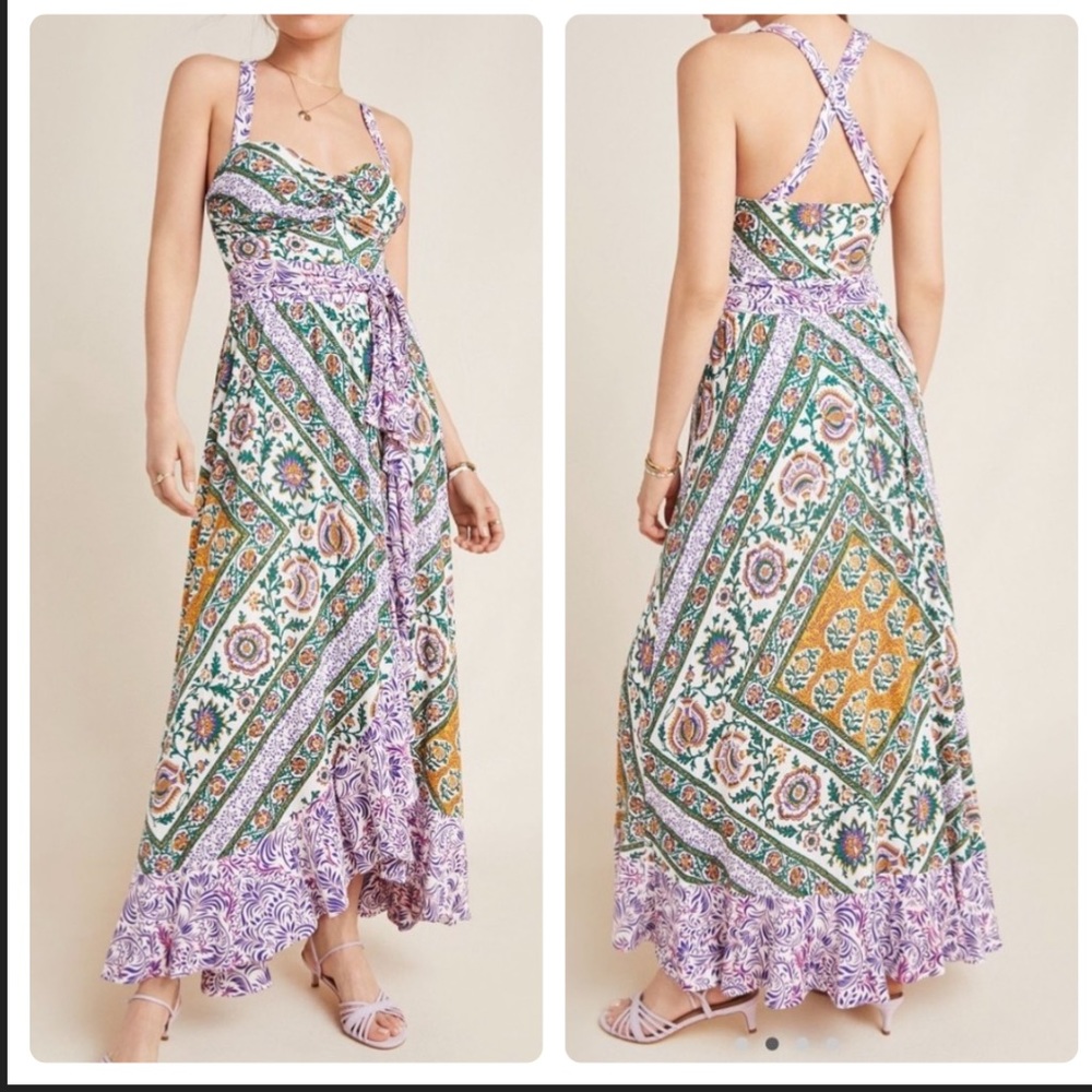 NWT Anthropologie Gabriella ruffled maxi dress - Picture 1 of 9
